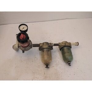 Vintage Schrader 3564-2000 Valve Assembly Norgen Green Safety Bowl Scovill Gauge